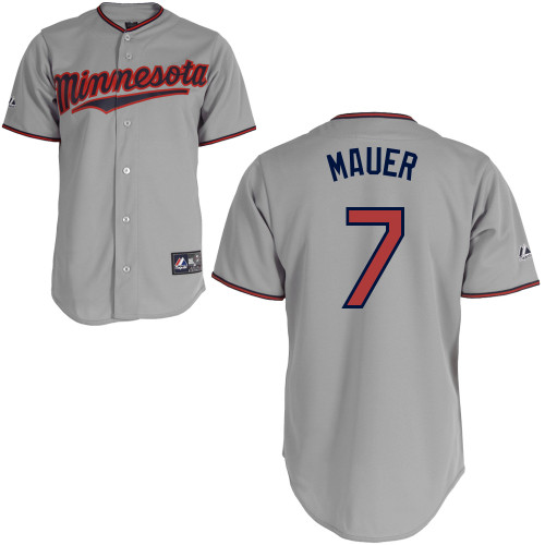 Joe Mauer #7 mlb Jersey-Minnesota Twins Women's Authentic Road Gray Cool Base Baseball Jersey